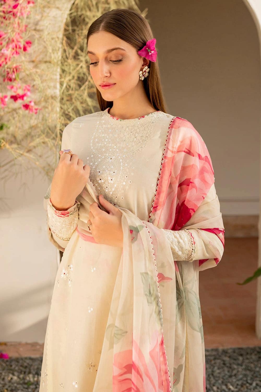 JAZMIN . 3 PIECE EMBROIDERED LAWN SUIT - Unstitched