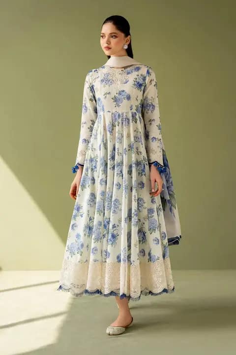 Baroque . embroidered - 3 piece suit - Unstitched