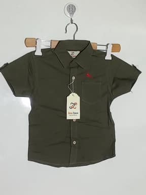 Plain Cotton dress shirt boys - Olive