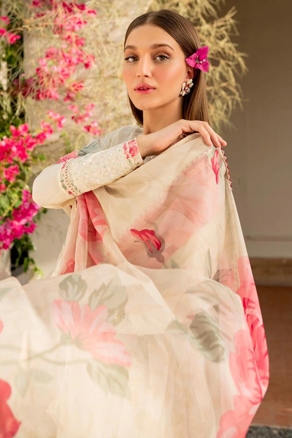 JAZMIN . 3 PIECE EMBROIDERED LAWN SUIT - Unstitched