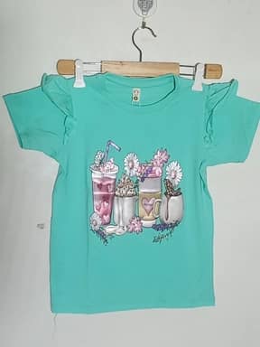 Girls lycra t-shirt Clr - Ocean blue