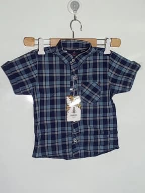 Medium check short sleeves - blue
