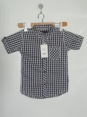 White and black checks casual shirt for boys