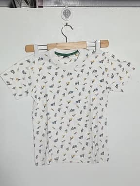 White floral jersy suit