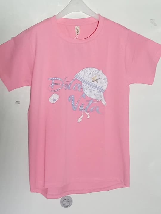 Girls lycra t-shirt Clr - Baby Pink