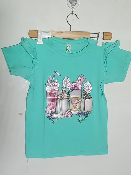 Girls lycra t-shirt Clr - Ocean blue