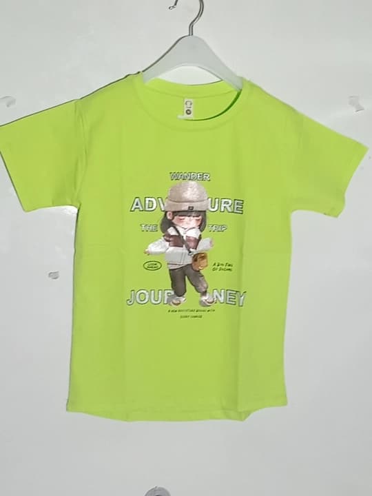 Girls lycra t-shirt Clr -Parrot Green