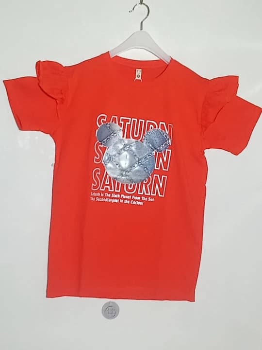 Girls lycra t-shirt Clr - Tomato Red - 1
