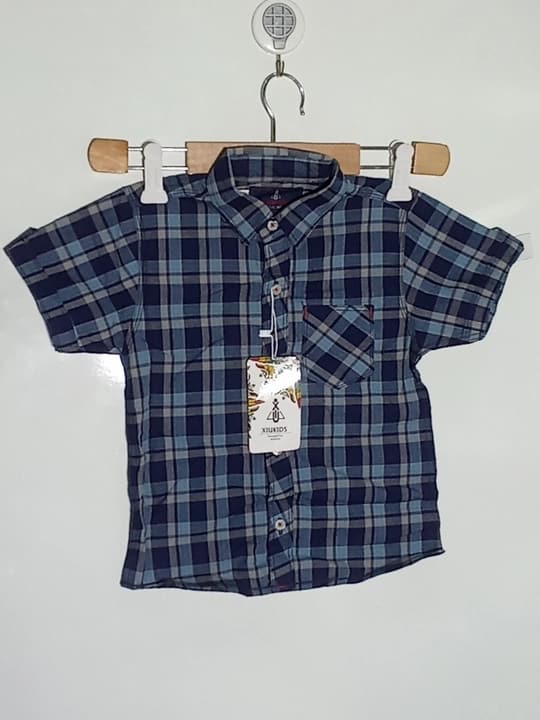 Medium check short sleeves - blue