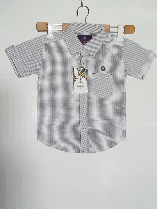 White shirt checks casual shirt for boys